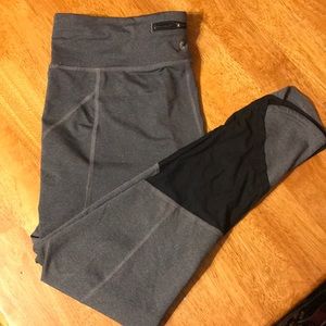 Gray and black yoga pants